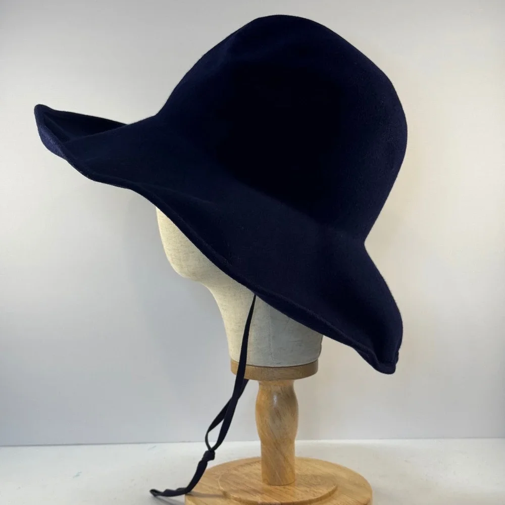 Frank Olive Vintage Wool Hat | 1960s‎ Union Made Navy Wide Brim | Frank's Girl